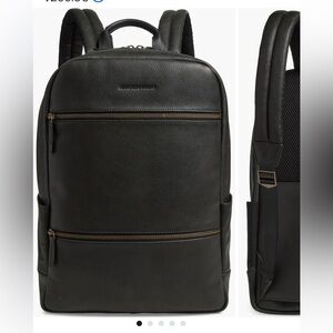 Johnston & Murphy black Leather Backpack